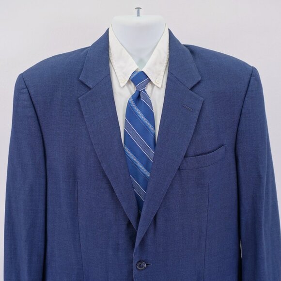 Jos A Bank Wool Blue Basketweave‎ 2 Button Blazer 42L / Slim 44L - Picture 1 of 12
